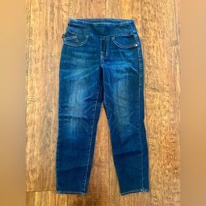 Rock & Republic Dark Blue Jeggings Women’s 6 Elastic Waistband Capri